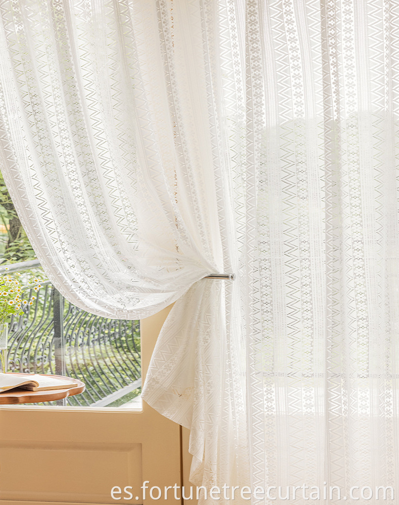 White Embroidery Lace Curtain